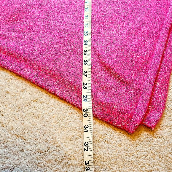 Talbots Pink Sequin Poncho Sweater Asymmetrical Hem Women's Size M/L Barbiecore - Picture 8 of 8